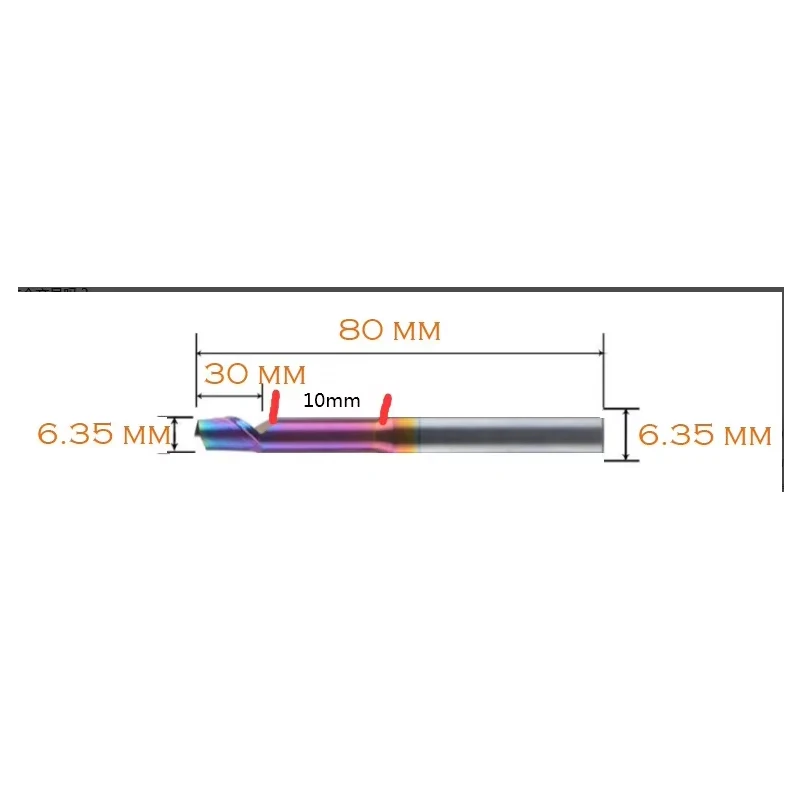 

Dreanique 20PCS 6.35mm Coated Single Flute Milling Cutter for Aluminum Door Window Cutting