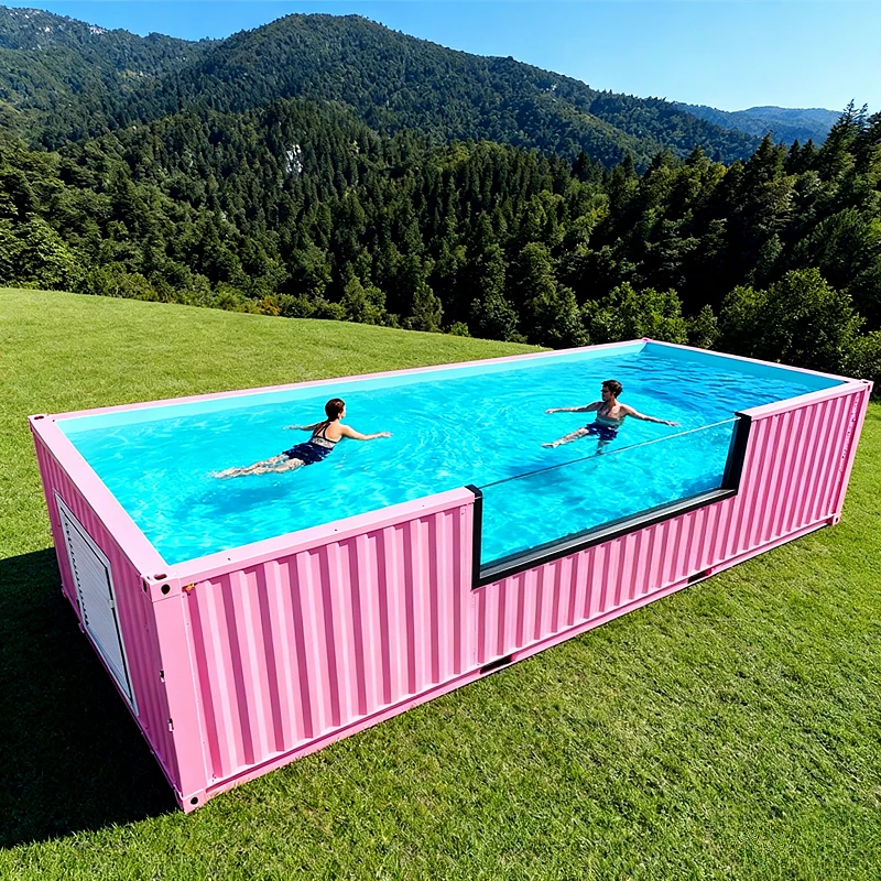 Customizable Above Ground Acrylic Fiberglass Endless Pool 20ft 40ft Small Container Swimming Pool  Family Garden Pool