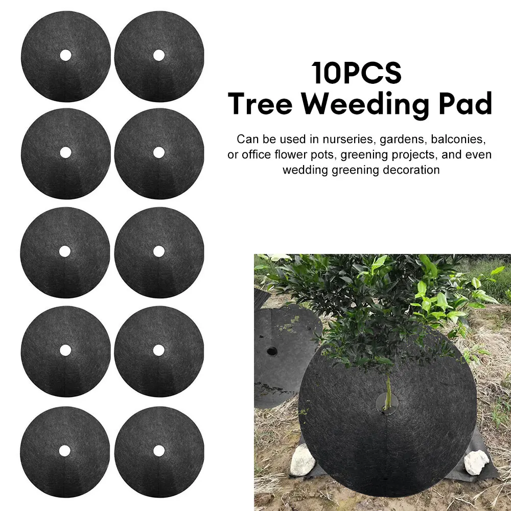 

10pcs Tree Protection Weed Mats Ecological Control Cloth Mulch Ring Round Weed Barrier Plant Cover for Garden 잡초매트 정원용품 농사용품