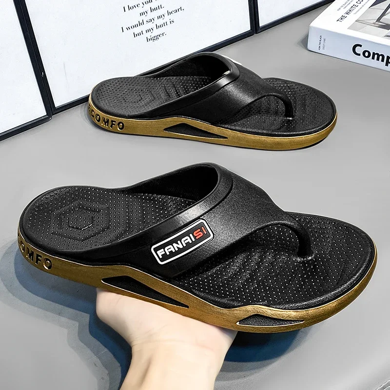 Durable Flip-Flops For Men Breathable Comfortable Beach Sandals for Men Casual Shoes Flip-Flops Fashion Slippers for Outdoors
