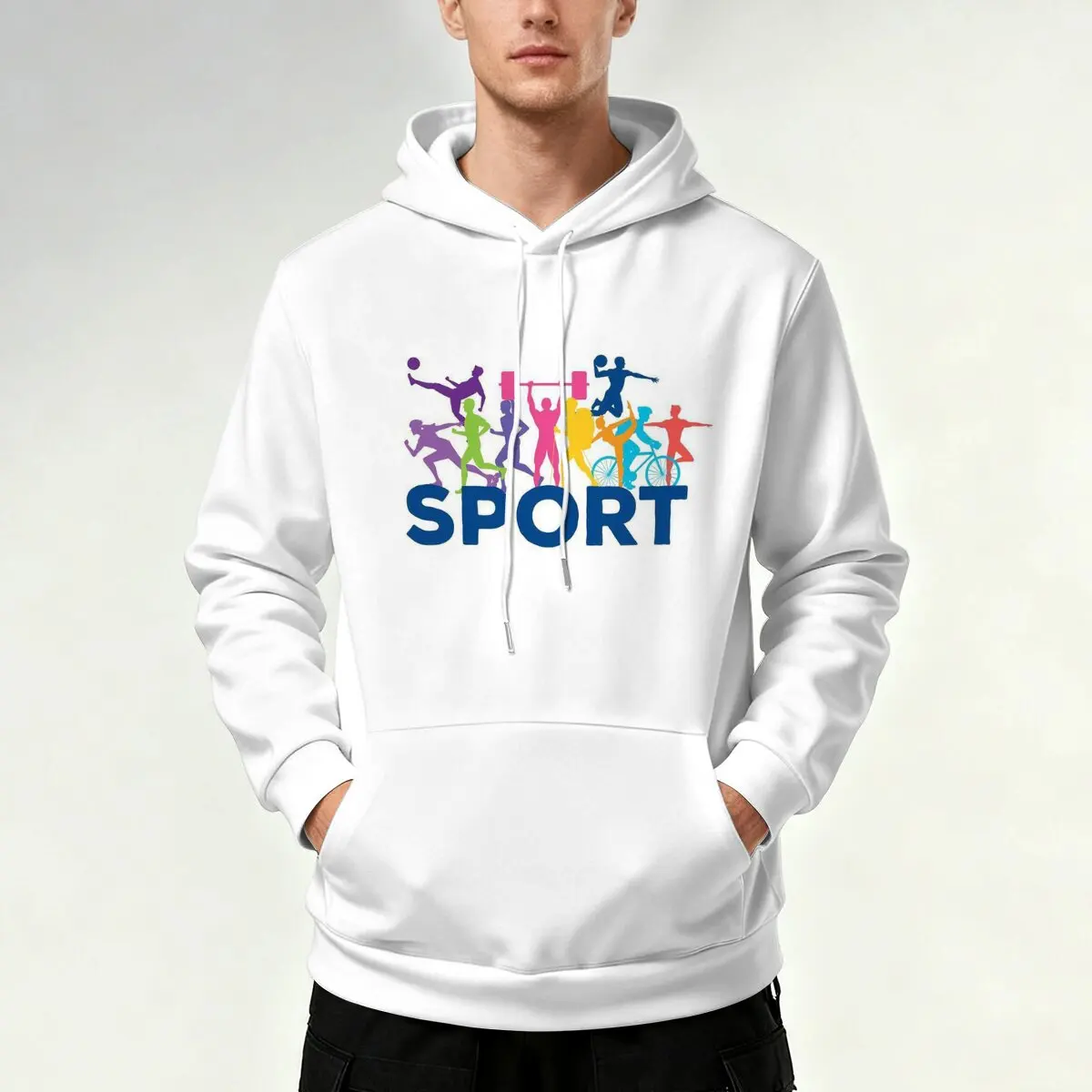 Herren-Kapuzenpullover für Frühling und Herbst, Sportlich Bedrucktes Oberteil, Stilvoll, Bequem und Atmungsaktiv