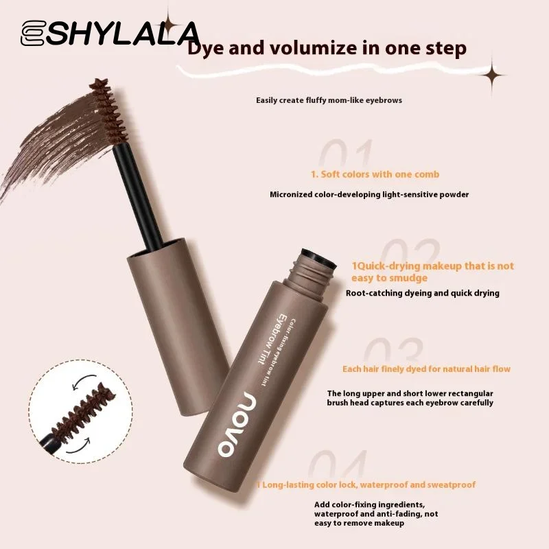 Crema per sopracciglia tintura liquida Impermeabile a lunga durata Marrone scuro naturale Tinta per sopracciglia Sopracciglio Enhancer 4 colori Mascara cosmetico