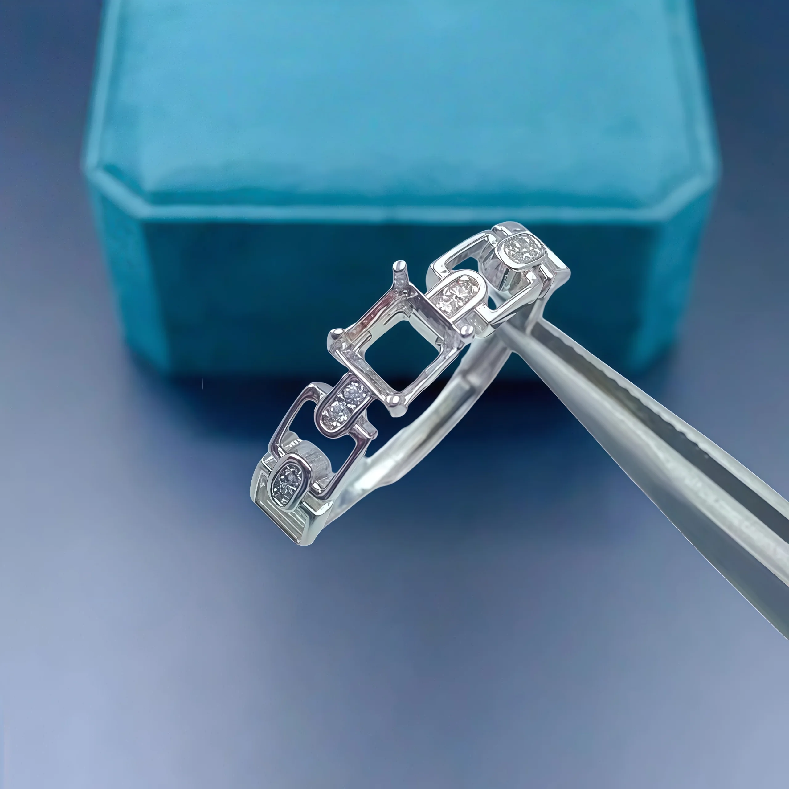 

Установка 5/6/8 мм квадратный камень модный DIY пустой держатель для колец S925 стерлингового серебра изысканные свадебные очаровательные ювелирные аксессуары для женщин