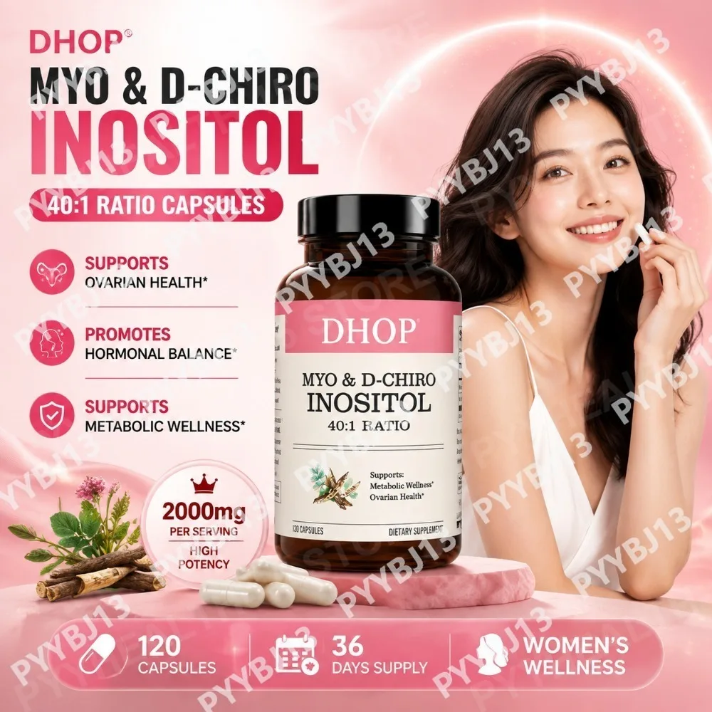 DHOP 40:1 Myo D-Chiro Inositol Capsules - Supports Ovarian Health Hormonal Balance Metabolic Wellness Vitamin B8 100 Capsules
