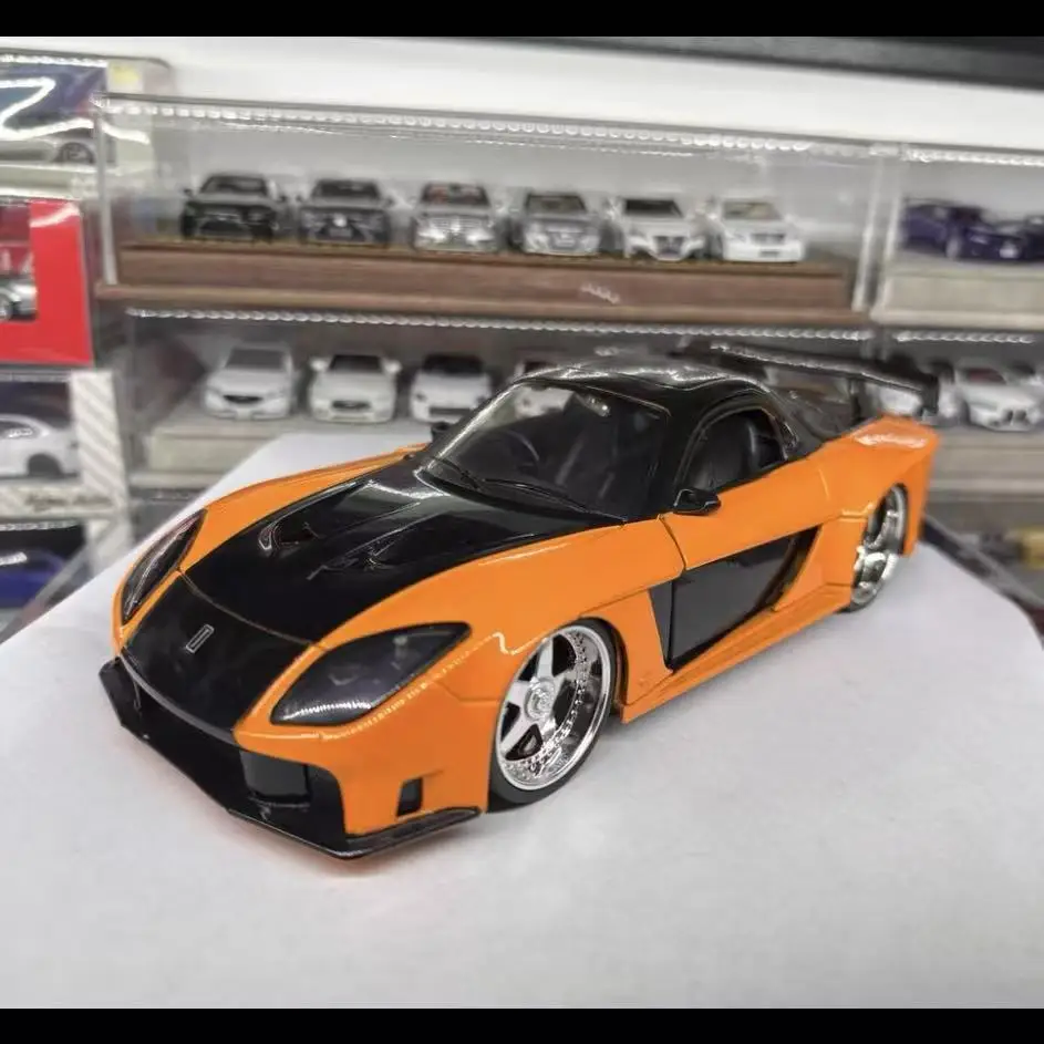 JADA 1:24 Tokyo Drift Han RX7 Alloy Car Model Fast Furious Classic Vehicle Collectible Ornament For Men view 2