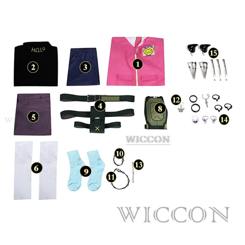 لعبة فالوران القرنفل تأثيري الأساور والقلائد الخيال الدعاوى للنساء ، بذلات المعصم الخيال ، شعر مستعار الخيال للكبار