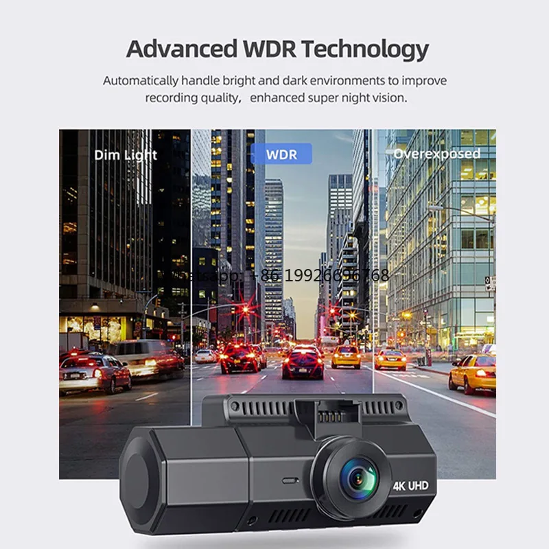 

2.45'' Smart Car Dashcam 4K Car Dash camer 2 Channel Front and Rear Dashcam Dual Lens Video Recorder Black Box With WiFi GPS man