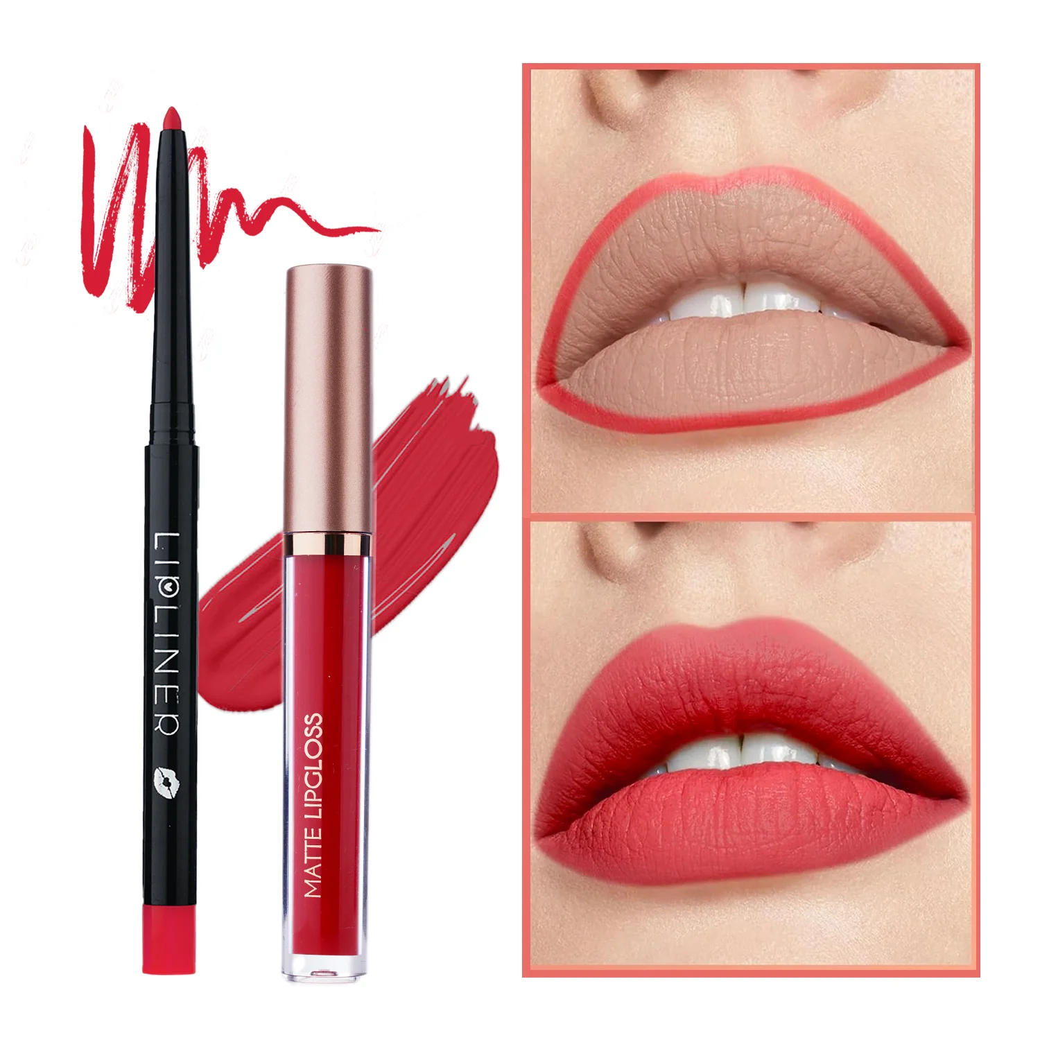 Juego de lápiz labial líquido mate de 12 colores + delineador de labios, pigmento de terciopelo desnudo, resistente al agua, brillo de labios duradero, juego de regalo de maquillaje