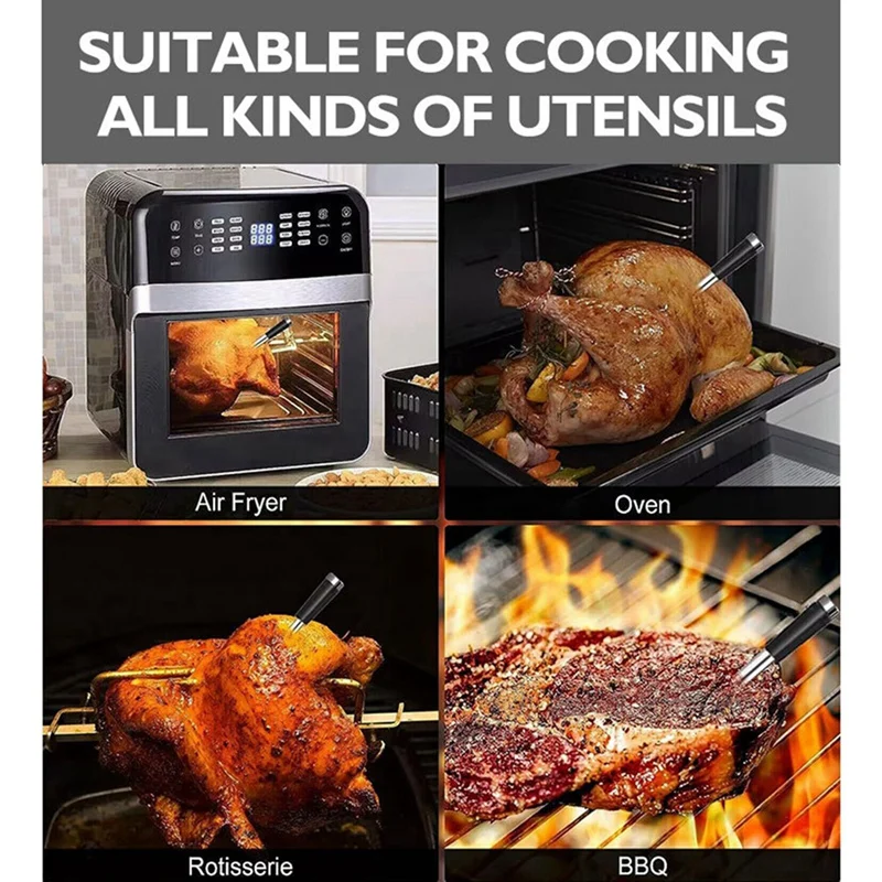 Household Kitchen Wireless Barbecue Meat Thermometers With Timing Function Waterproof Barbeque Thermometers