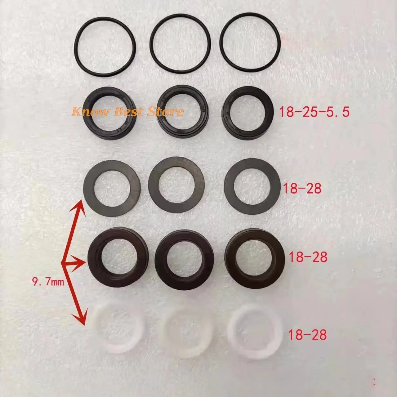 Bounche Pressure Washer Spare Part 3WZ-1810 Plunger Pump Wearing Part Repairing Kit Water Seal Oil Seal for 20mm 18mm Plunger