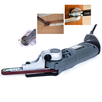 220V Handheld Belt Sander Sand File Small Sandpaper Machine Mini Electric Belt Sanding Grinding Sharpening Machine Tools