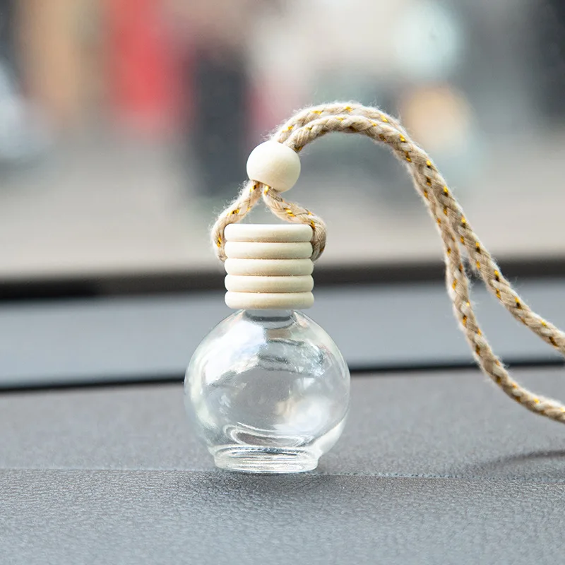 100pcs Empty 16ml Car Perfume Bottle Air Freshener Auto Trinket Hanging Glass Sphere Container Perfume Diffuser Essential Oil