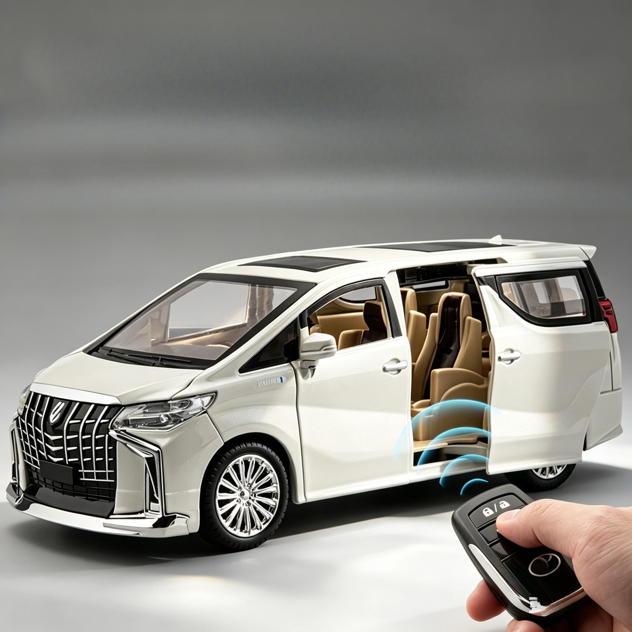 

1:24 Alphard Remote-controlled Car Model Toy Models Alloy Body Rubber Tires Business Vehicle Models Music Light Gifts
