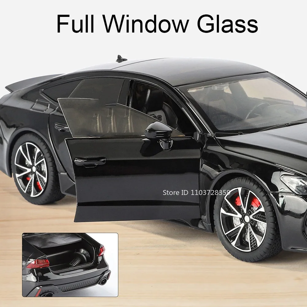 1:24 RS7 A6L modelo de coche de juguete aleación Diecast sonido luz puertas abiertas absorción de impacto tirar hacia atrás decoración vehículos para niños regalos