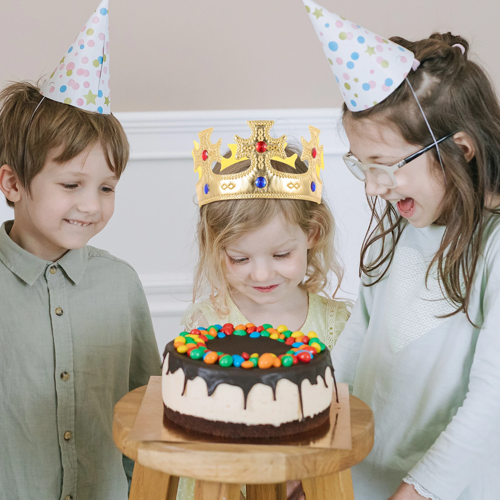 

2Pcs Kids Birthday Crowns Party Hats Easy Wear Colorful Birthday Decoration Props Baby Crowns Party Hats for Kids