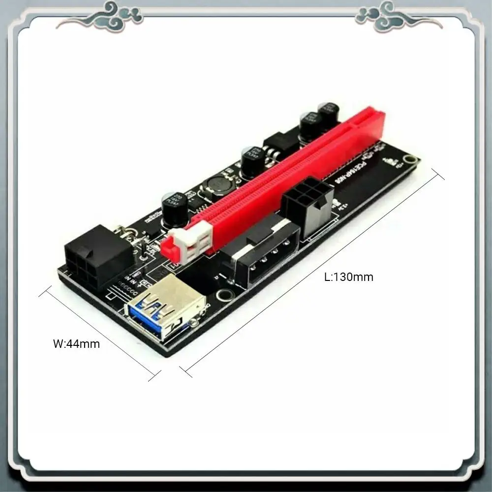 ABIJ-PCI-E Pcie Riser 009 Express 1X To 16X Extender PCI E USB Riser 009S Dual 6Pin Adapter Card SATA 15Pin For Bitcoin Miner