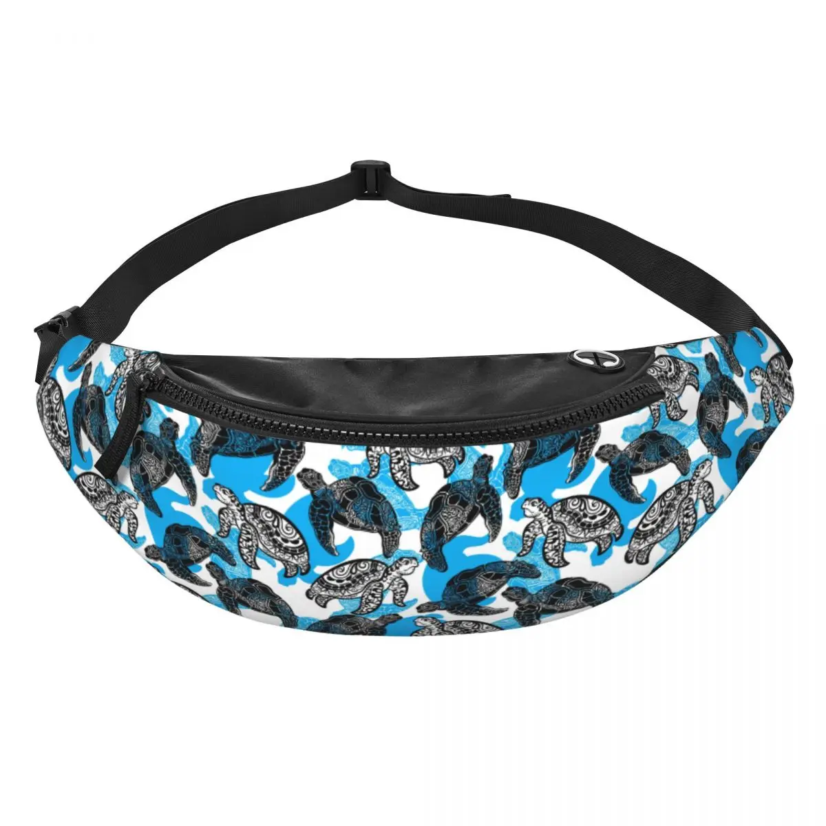 Custom Casual Ocean Sea Turtle Fanny Pack for Running Men Women Crossbody Waist Bag Phone Money Pouch