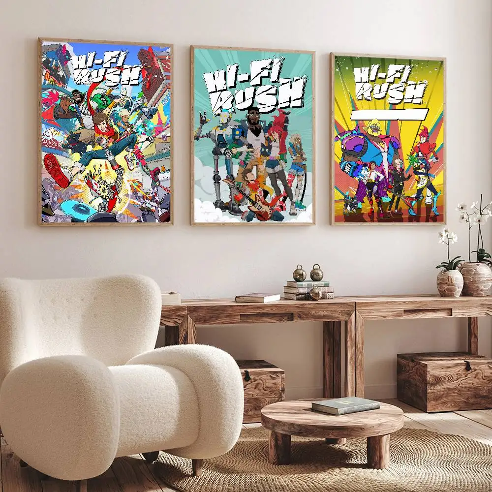 لوحات زخرفية لملصق Hi-Fi RUSH مناسبة لغرف المعيشة وغرف النوم والمكاتب والحانات