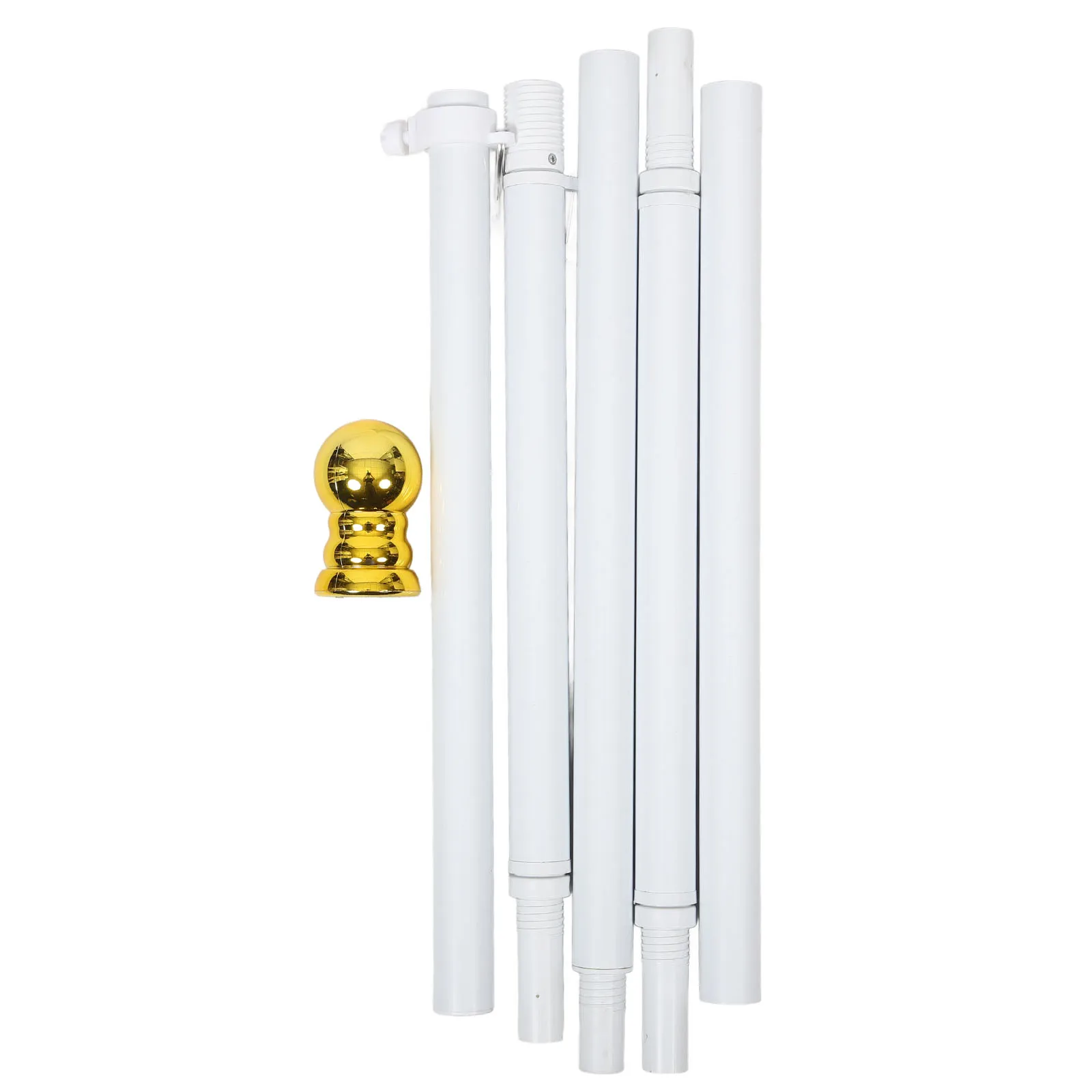 

Aluminium Alloy Flagpole 5 Sections 6ft White Rotatable Design for Garden House Outdoor Parties Camping Competitions Rustproof