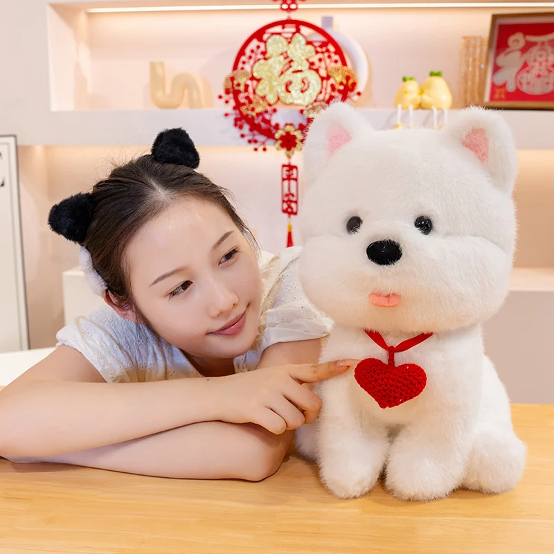 25-45cm quente cabelo fofo west highland cão com amor coração brinquedos de pelúcia macio dos desenhos animados filhote de cachorro bonecas para crianças presentes decoração de casa