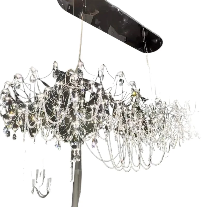 

Villa duplex dining room chandelier high-end firefly gypsophila exhibition hall crystal hollow front desk bar chandelier