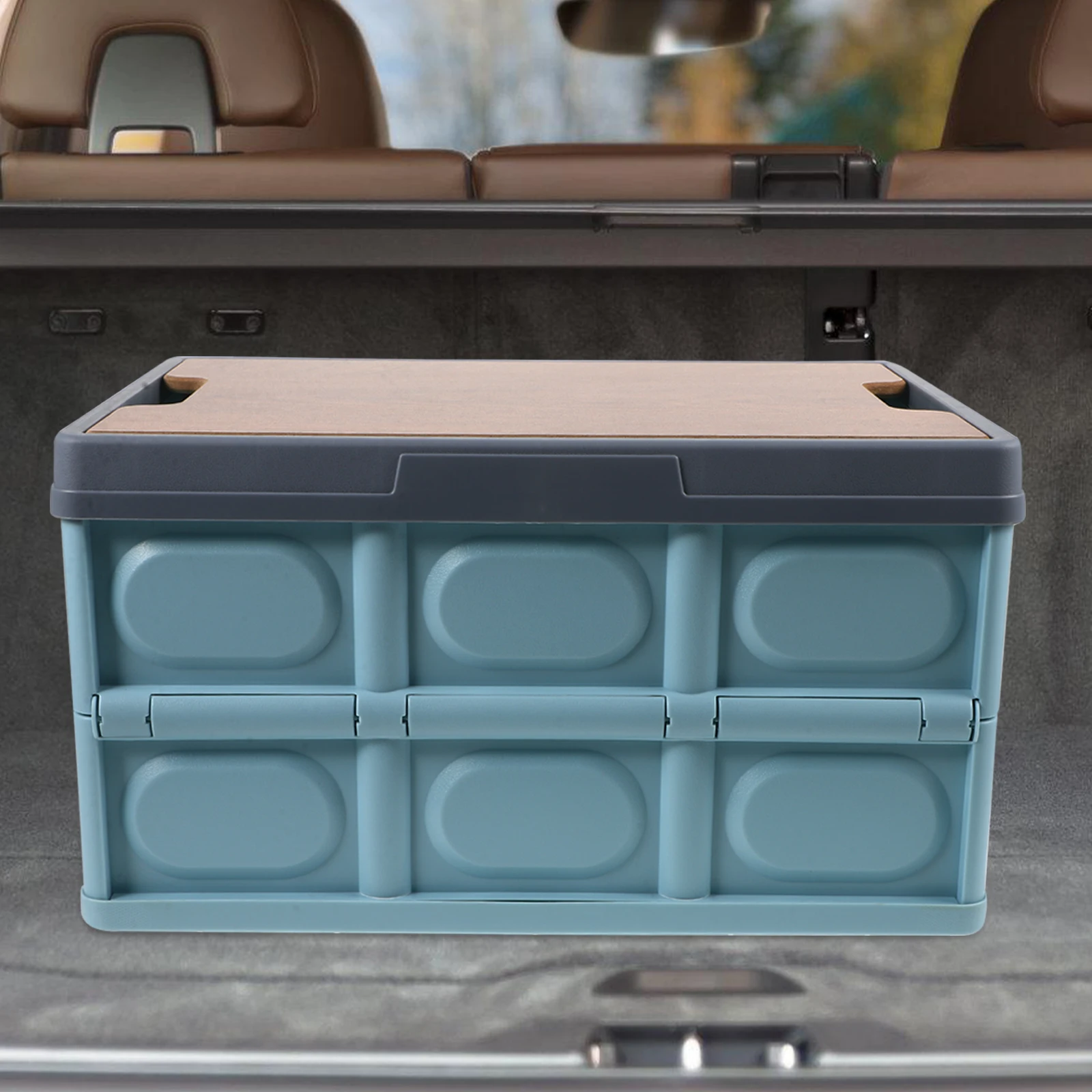 

Foldable Car Trunk Organizer Storage Box Wooden Lid Model 1 Suv Trunk Storage Organizer Camping Car Accessories