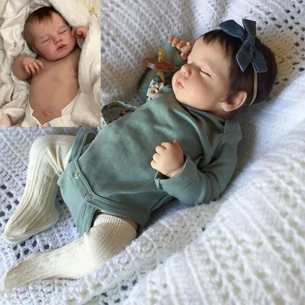 NPK كامل الجسم الفينيل/القماش الجسم ثلاثية الأبعاد الجلد مع الأوردة المرئية تولد من جديد لولو النوم الطفل اليد الجذور الشعر تحصيل الفن الدمى
