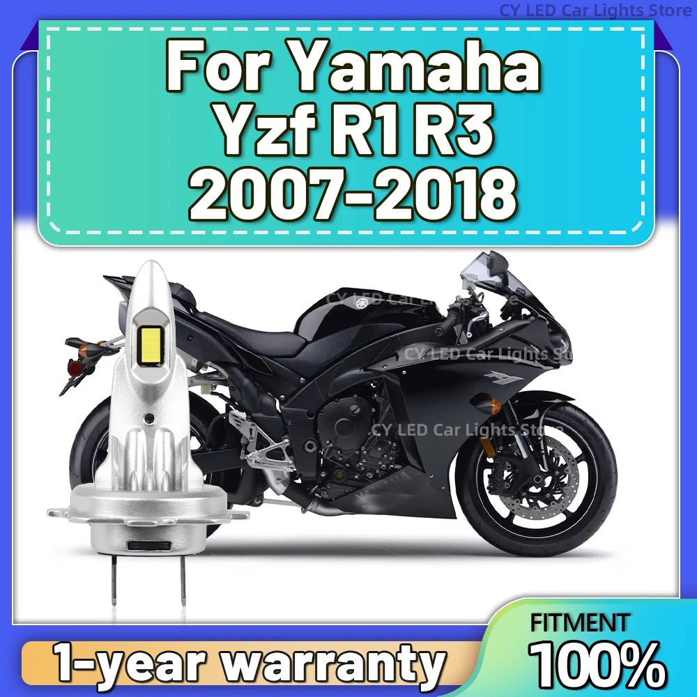 1pcs Motorrad 60w weiß 12000lm h7 LED-Scheinwerfer lampen für yamaha yzf r1 r3 2015 2018 2014-2014