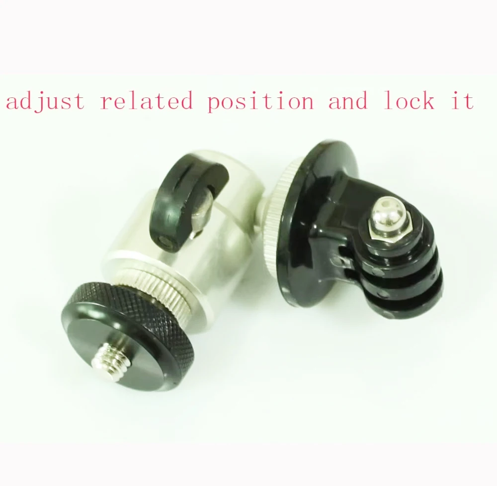 Any Camera to GoPro Adapter 1/4' Tripod Thread and adjustable nut to GoPro HERO, 1/4-20 to gopro adapter unit for Gopro