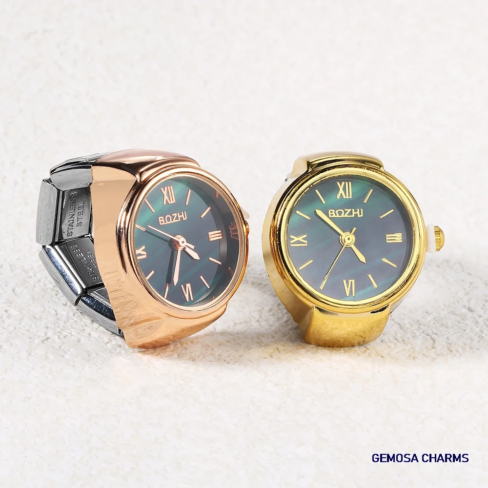 ساعة GEMOSA بإصبع دائري من الفولاذ المقاوم للصدأ، وصلة ساحرة إيطالية، ساعة كوارتز كلاسيكية، خاتم مجوهرات عصرية للرجال والنساء #5