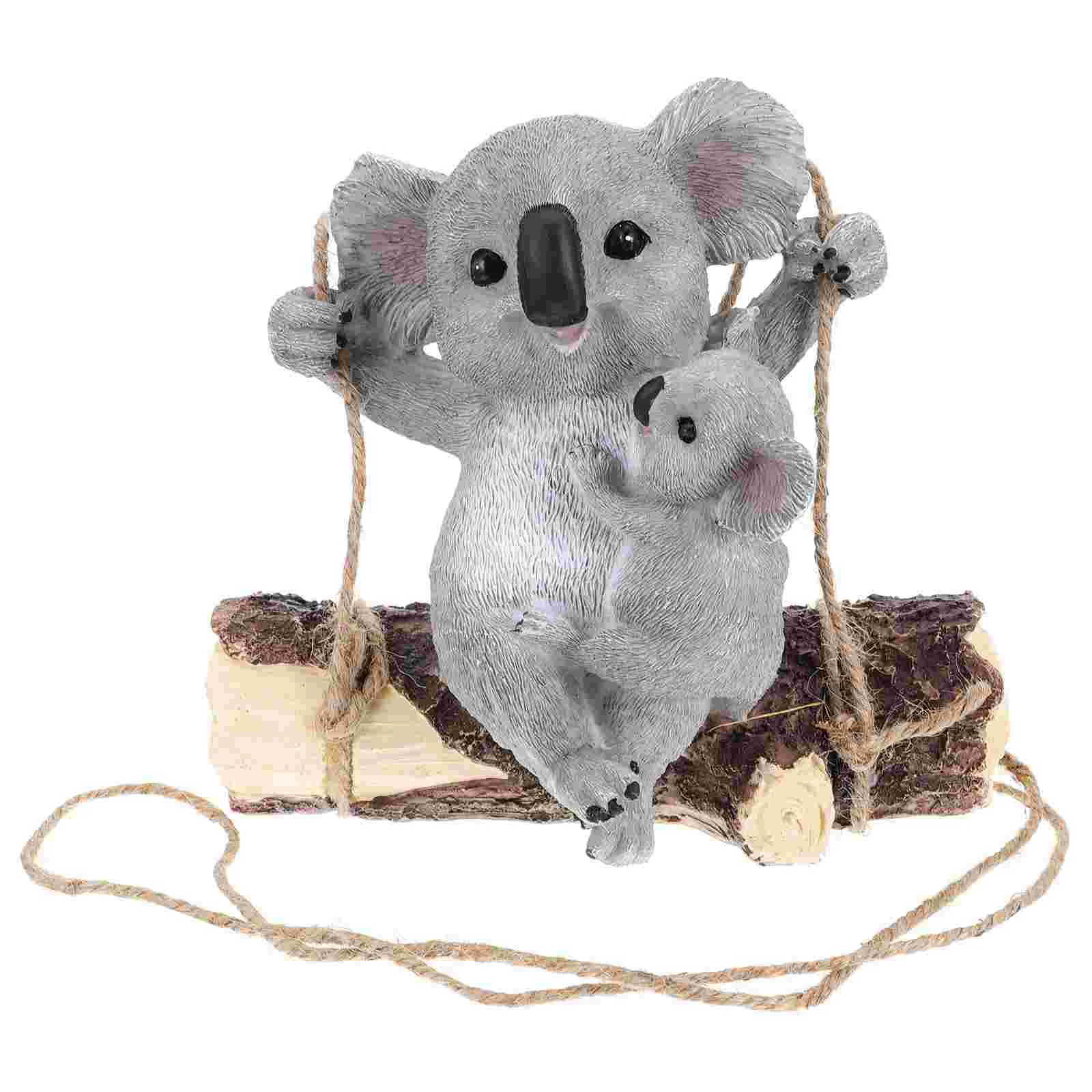 Outdoor Toys Koala Ornament Garden Adornment Shaped Decor Statue Landscape Yard Scene Hanging Tree Grey Resin Craft