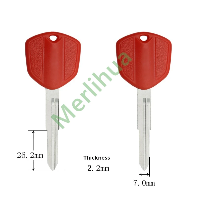 Honda motorcycle key, suitable for: Honda Hornet 250/600/900/919 vfr800 motorcycle key embryo.(Can install chips)