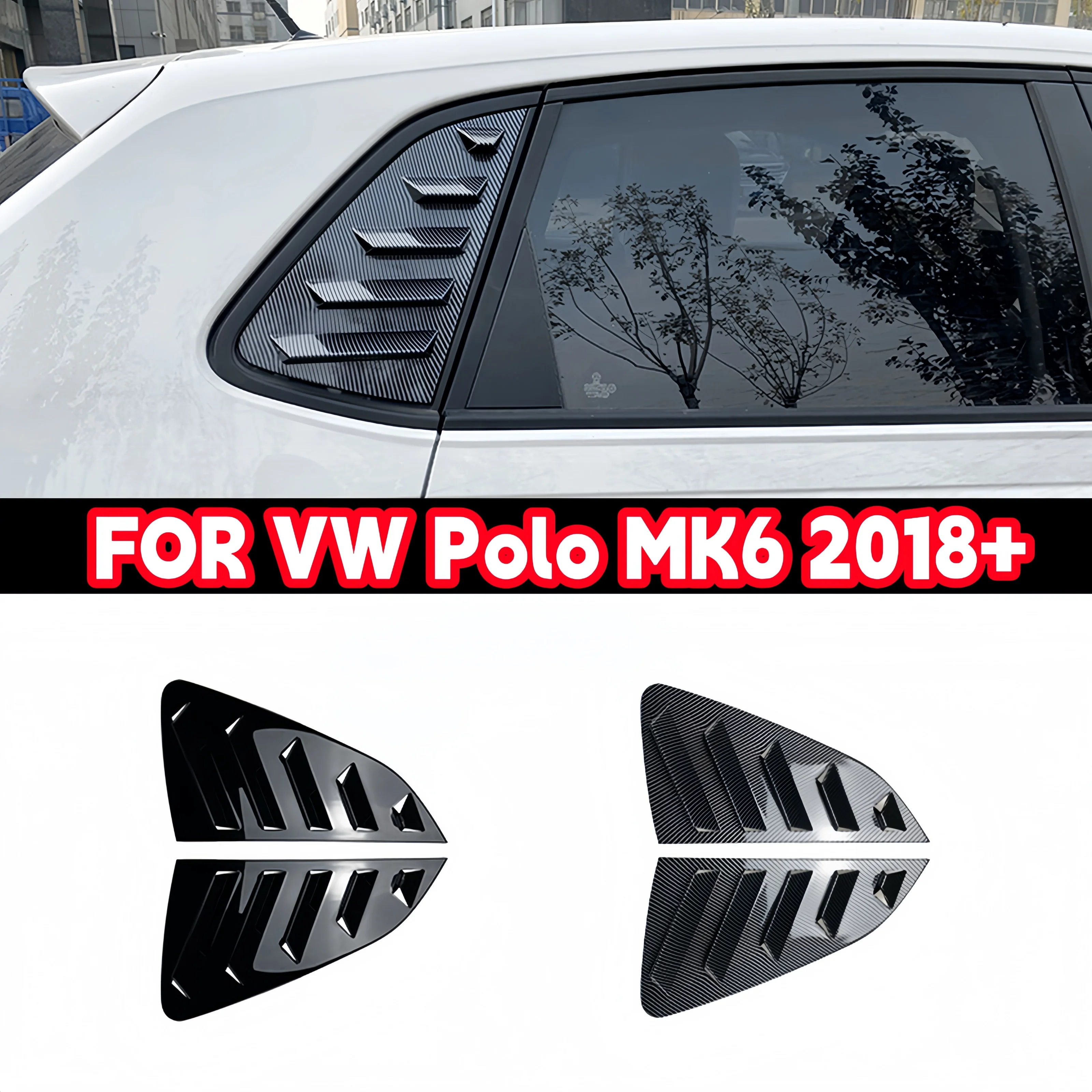 

Для Volkswagen VW Polo MK6 2018+ Автомобильный боковой вентиляционный отверстие на заднее окно, наклейка на жалюзи, накладка, аксессуары