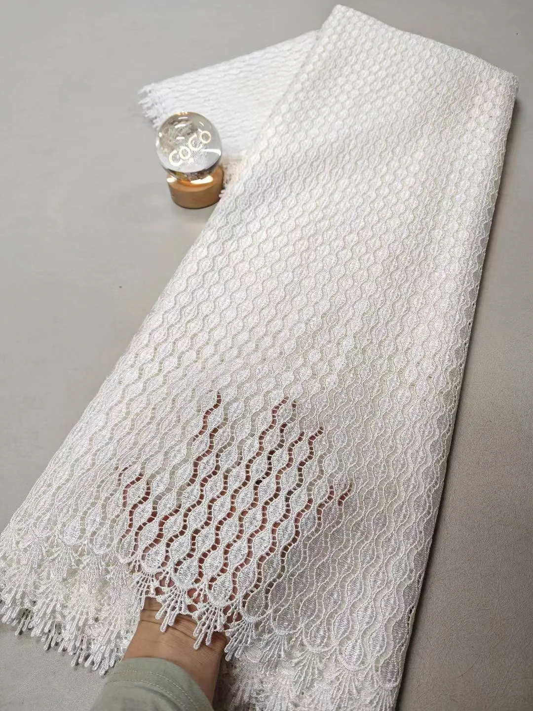 

African Nigerian Embroidery Lace Fabric,Cotton,For Sewing,Fabrics,By The Meter,Cloth,Water Soluble,Party Dresses,Tulle,5 Yards