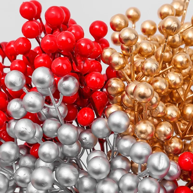 7 Head Artificial Red Berries Stems Christmas Fake Holly Berry Flowers for Xmas Tree Ornaments DIY Wreath Party Decor Wholesale - Image 3