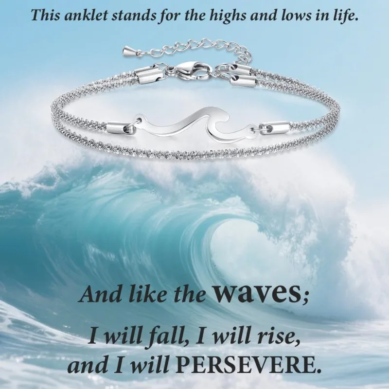 Waterproof Bestie Sister Best Friend Birthday Gifts Beach Jewelry Adjustable Stainless Steel Anklets Ankle Bracelets for Women view 4