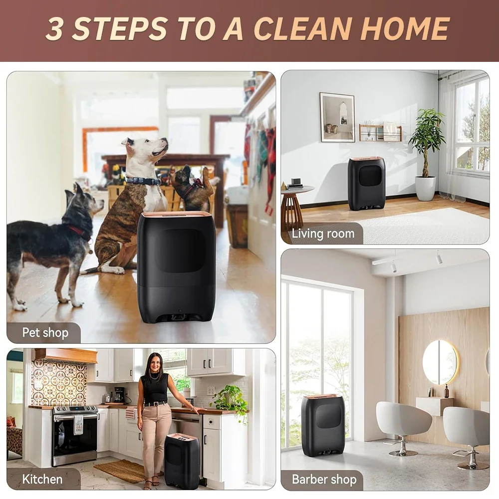 Touchless Dust Cleaner Automatic Dustpan High-performance Vacuum Dust Bucket 5-layer Filter and Large Dustbin for Home Use