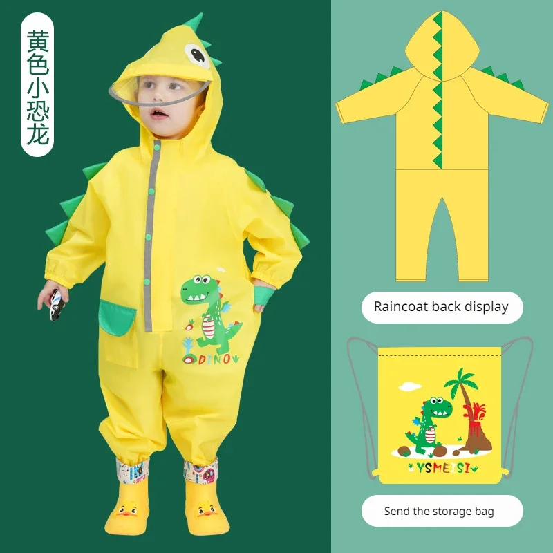 Children\'s Raincoat Kindergarten Poncho for Primary School Students Baby Rain Gear Dinosaur Raincoat Kids Rain Coat Rain Poncho