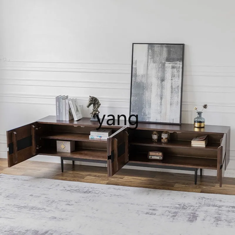 CX solid wood expression oak TV cabinet retro industrial style furniture simple and modern