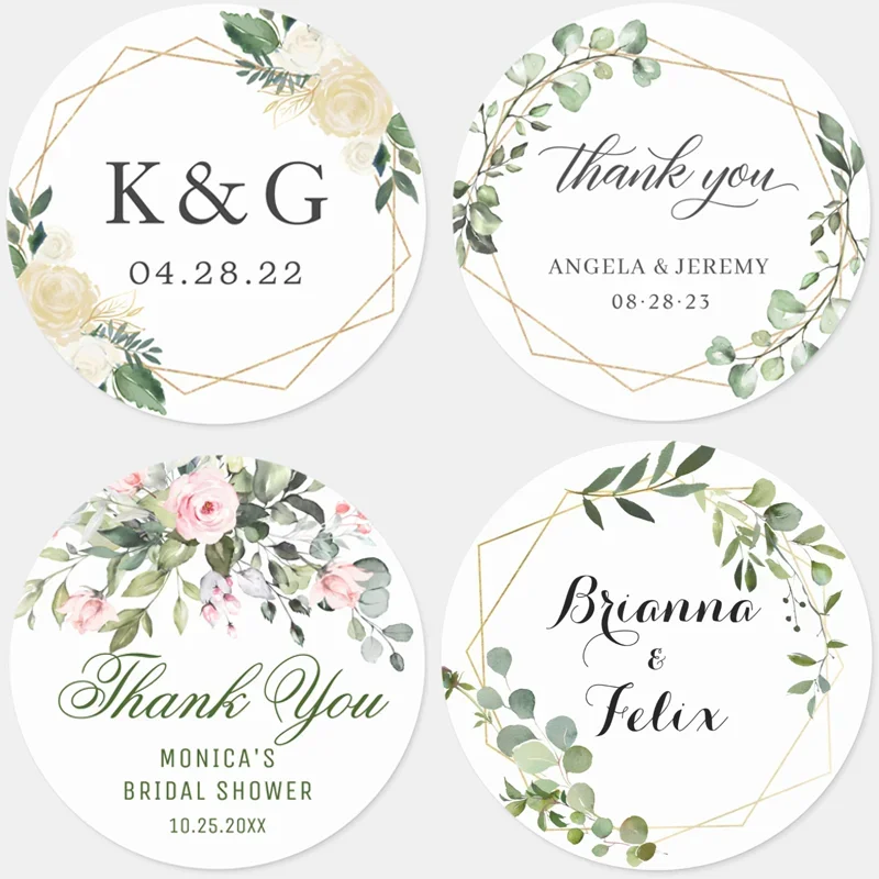 

Personalized round label stickers customized company name, name date party gift stickers wedding invitation gift decoration