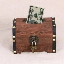 Treasure Chest With Lock Vintage Treasure Storage Box Piggy Bank Organizer Saving Box Case With Lock For Home Retro Decoration