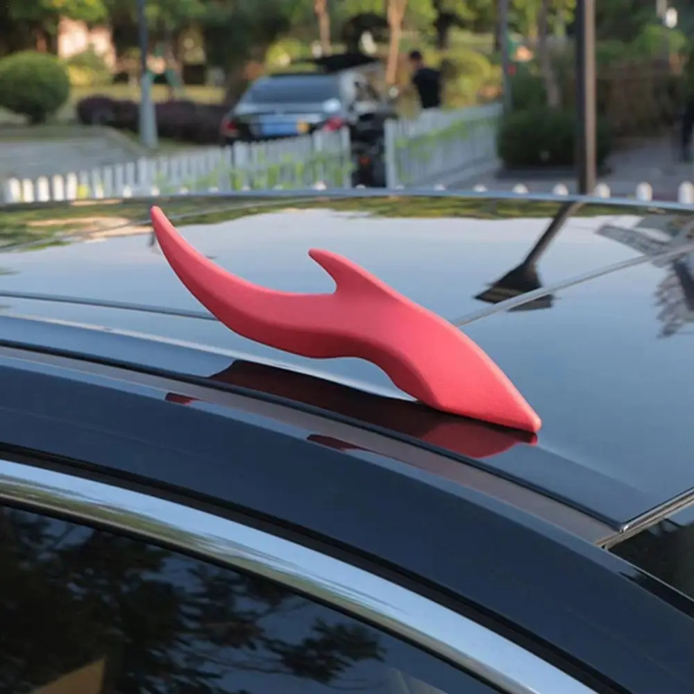 

3D Stereo Design Dragon Horn Sticker Universal Fit Self-Adhesive 3D Stereo Sticker Easy Installation Elasticity Silicone