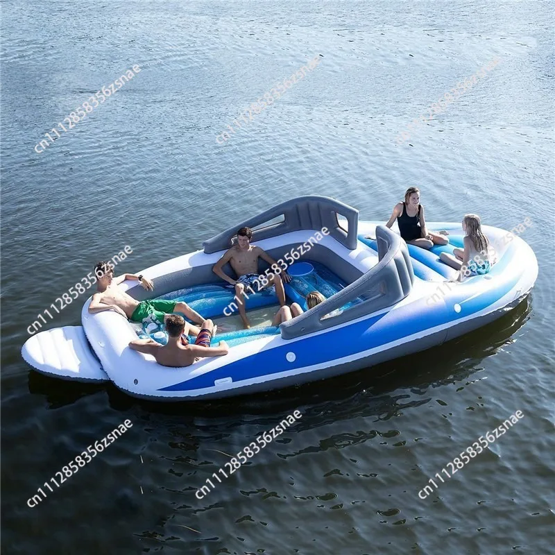 2026 New Inflatable Large Floating Raft,InflatableFloating Island,6-PersonExtraLargeThickened PVC Water Float,Wholesale In Stock