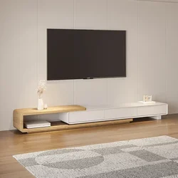 Meuble TV blanc avec consoles, meuble TV café au sol, centre mobile, supports TV modernes, salon, meubles de maison