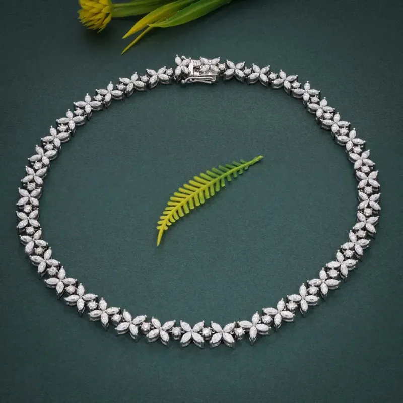 14K Gold 19.4Ctw Lab Grown Diamond Choker Necklace Designer Necklace for Women Wedding Necklace for Bride Luxury Necklaces