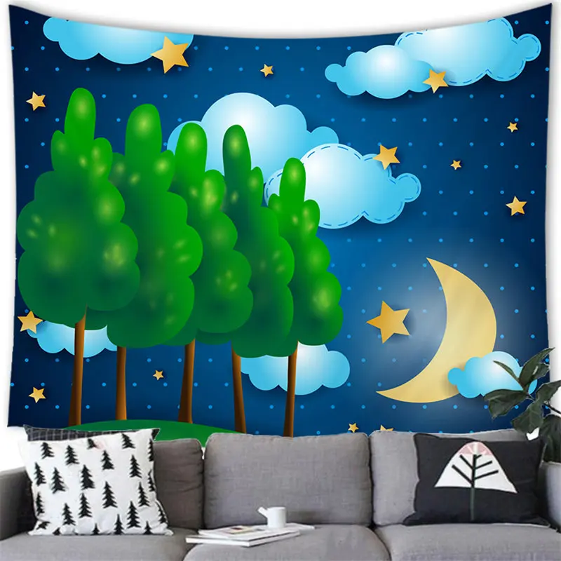 Good Night Dream Tapestry Wall Hanging Starry Sky Tapestry Party Home Decoration Good Dream Tapestry Wall Hanging Mandala Tapiz