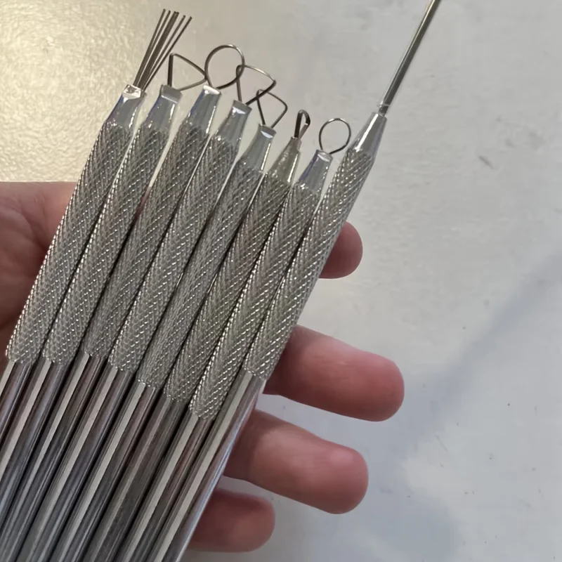 8Pcs Aluminum Rod Ceramic Tool Set, Clay Sculpting Tools, Pottery Modeling Carving Knife Scraper for Precision Sculpture view 5