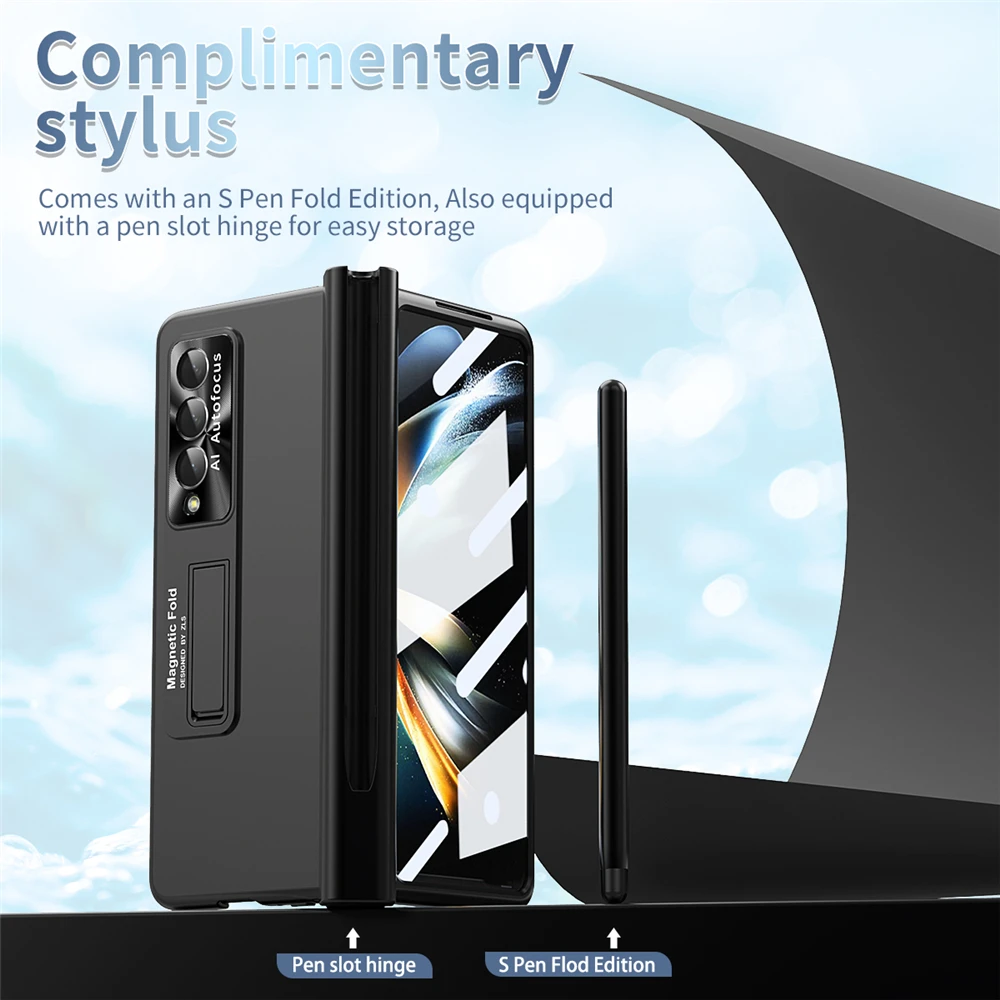 With S Pen 360° Full Shockproof Case For Samsung Galaxy Z Fold 4 3 5G Phone Case Camera Screen Protector Cover Coque Fundas