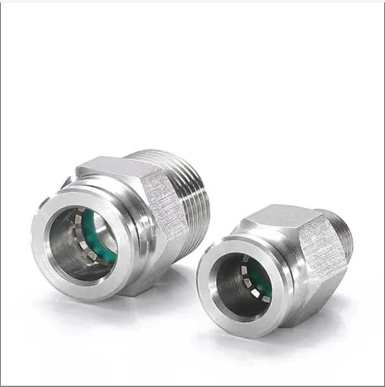 SAP SS304 Pneumatic Hose Fittings PCAir Tube Connector 4/6/8/10/12mm Push In Hose Pneumatic Connectors PC 1/8 1/4 3/8 1/2 BSP