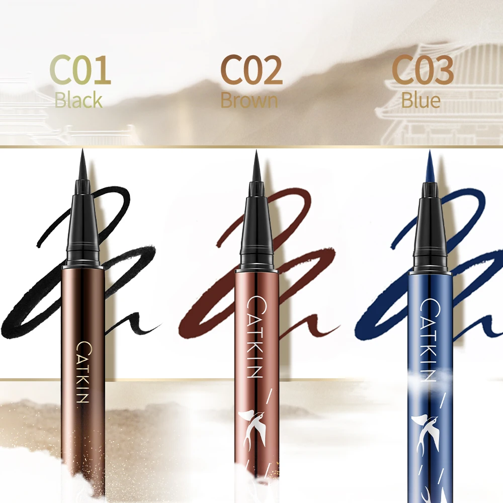 Catkin Liquid Eyeliner Pen Ultra-fine Waterproof Smoothy Stay 24 hrs Long Lasting Alcohol Free